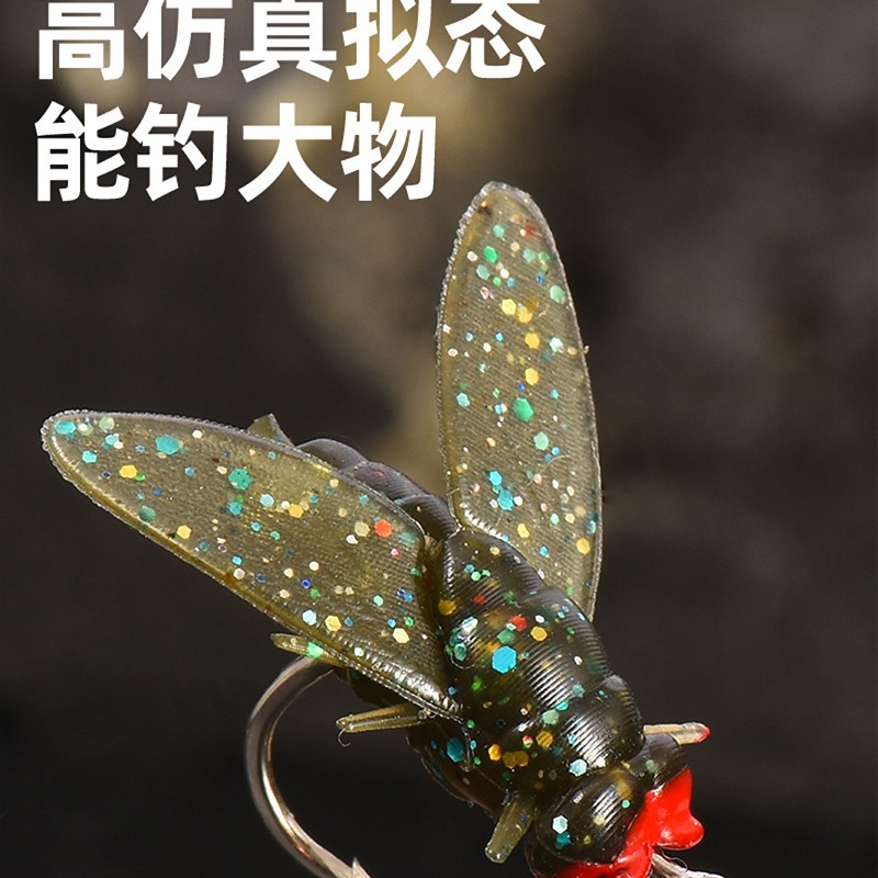 跨境爆款bionic fly fishing bait仿生飞蝇钓鱼饵翘嘴垂钓渔具