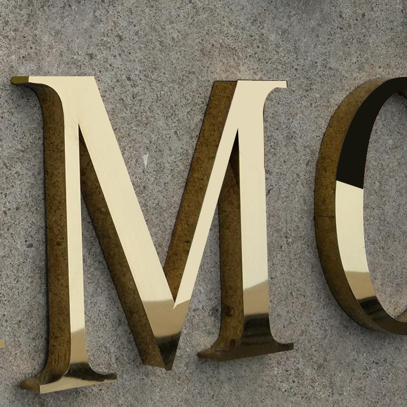 定制标示牌金属字广告发光字定做门头招牌双面不锈钢拉丝镜面字