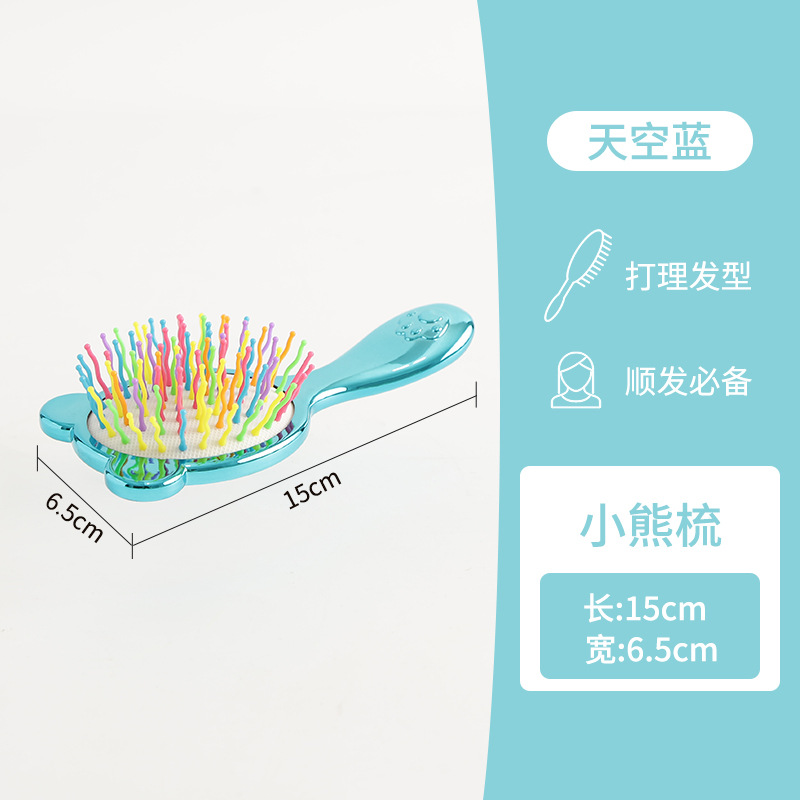 Factory Wholesale Comb Plastic Massage Comb Hairdressing Comb 8602 Electroplating Color Children Comb Hair Comb