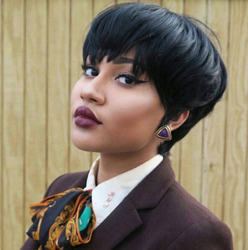 亚马逊新品假发 欧美女黑色波波头时尚短款直发bobo wigs假发头套