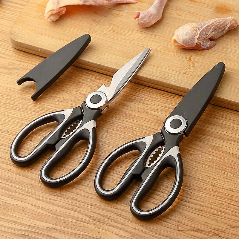 Stainless Steel Kitchen Scissors Food Scissors Strong Chicken Bone Scissors Multi-Functional Sharp Meat Cutting Barbecue Household Panda Scissors