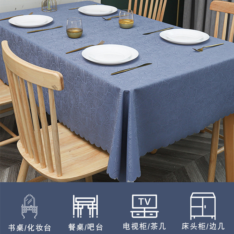 Nordic PU Leather Table Cloth Solid Color Waterproof and Oil-Proof Disposable Anti-Scald Rectangular for Restaurant and Home Use Tea Table Cloth Tablecloth