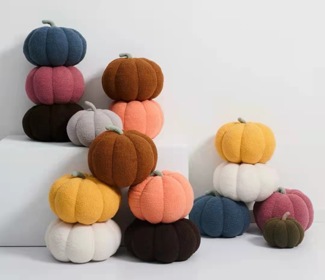 北欧风趣味南瓜抱枕创意沙发靠垫家居软装毛绒玩具布娃娃活动礼品