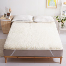 羊毛床垫床褥子纯羊毛冬季垫被羊羔绒 1.8m床加厚保暖防滑1.2地垫
