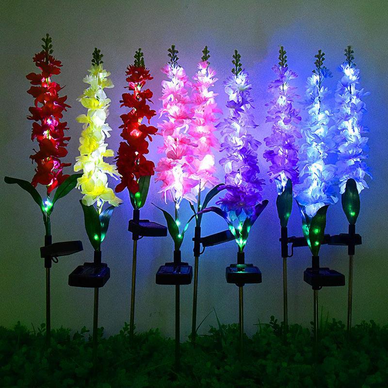 Solar Hyacinth Festive Lantern Outdoor Simulation Violet Ground Plugged Light Simulation Festive Lantern Festive Lantern Ground Lamp Courtyard Decorative Lamp