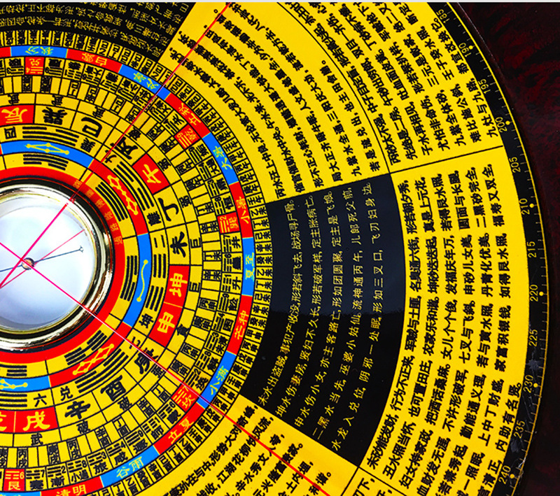 9寸八卦罗盘黄铜过路阴阳金锁玉关随身携带罗经仪罗庚一件代发