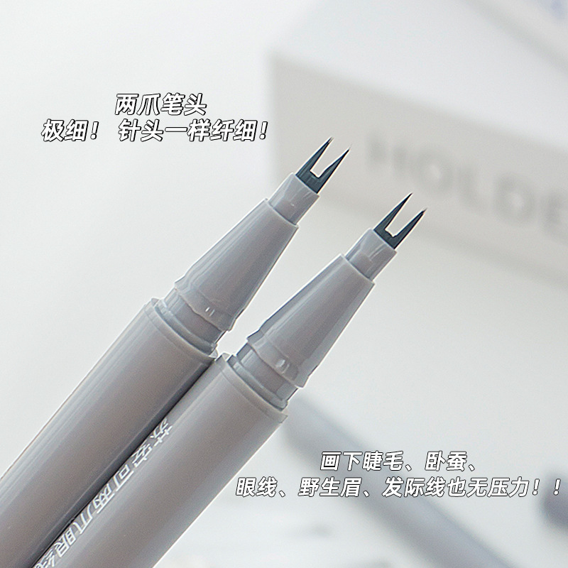 Su Anke Multi-Purpose 2-Fork Soft Bristle Pen Head Waterproof Sweat-Proof Long Lasting and Does Not Fade Eyeliner Eyebrow Pencil Eye Shadow Pen