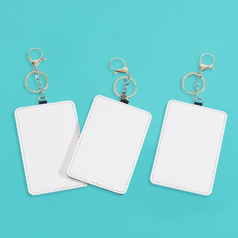 Sublimation Portable Traffic Card Holder Work Permit Card Cover Printable Picture Card Holder Card Case Keychain in Stock Wholesale