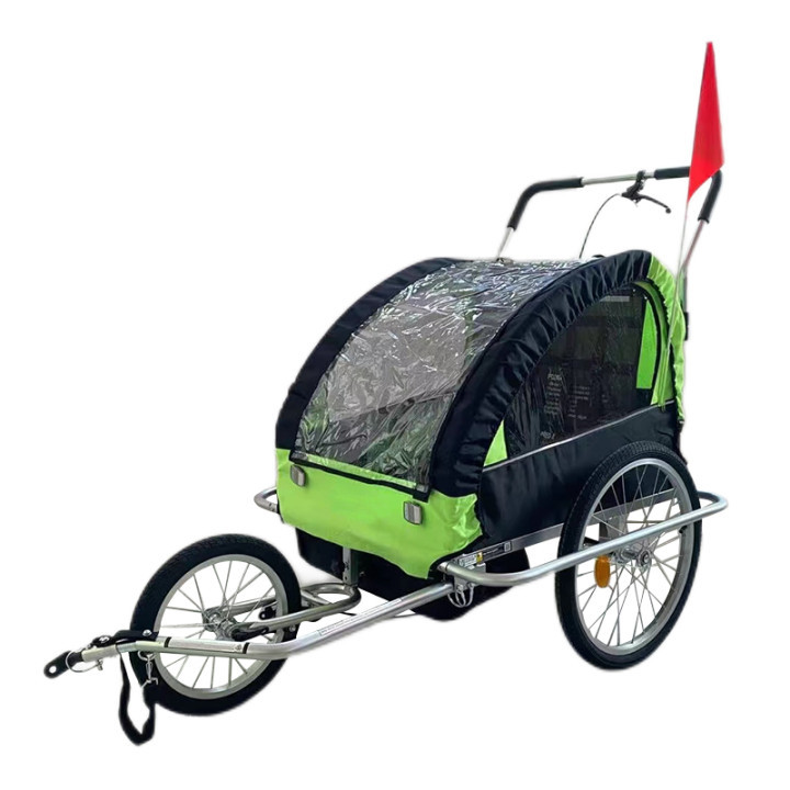 Cross-Border Multi-Functional Parent-Child Outdoor Children's Bicycle Trailer Wholesale Foldable Double Baby Baby Stroller