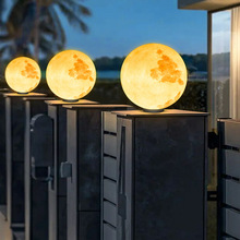 柱头灯太阳能户外围墙月球灯接电两用门柱灯别墅花园院草坪月亮灯