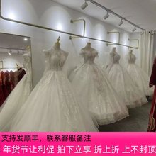 金色婚纱展示架秀禾架子壁挂上墙陈列架影楼礼服货架婚纱吊架