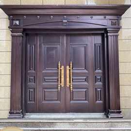 别墅对开轻奢家用农乡村小区铝合金别墅大门仿铜四开铁平农村