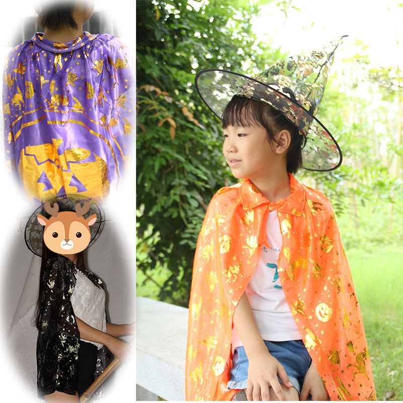 万圣节儿童披风道具斗篷巫婆南瓜-阿里巴巴