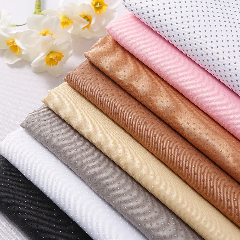 5成交1055米滴塑防滑布 宝宝鞋底舒适透气棉防滑布料 斜纹pvc点塑面料