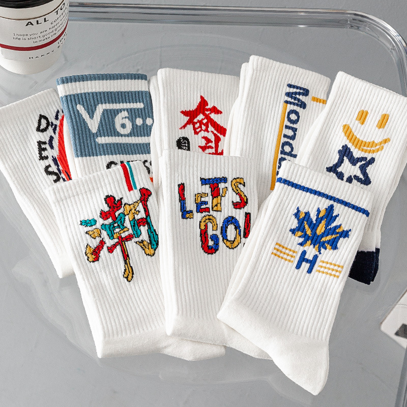 Popular Lovers' Socks College Trendy Socks Ins Generation Basketball Tube Socks Spring and Summer White Long Socks Free Shipping Men's Socks