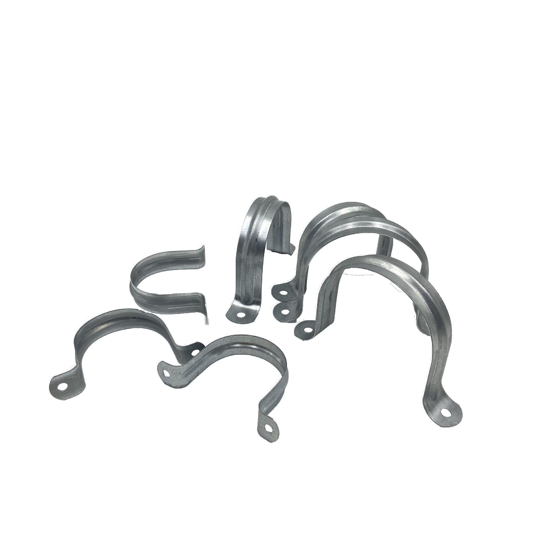 金属管卡镀锌水管骑马卡 箍管夹马鞍卡u型管欧母扣式铁皮pvc管卡