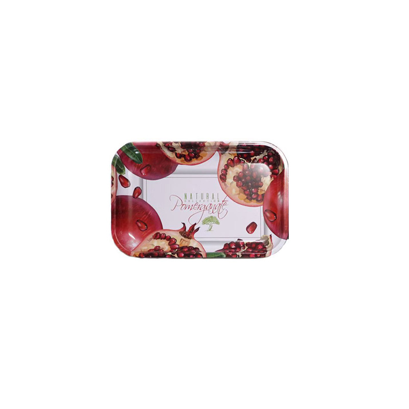 Hz70 Thai Style Storage Tray Deepening Creative Simple Printing Dried Fruit Tray Home Storage Display Plate Tray Tinplate