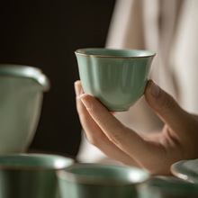 天青色汝窑主人杯茶杯汝瓷功夫茶具个人杯单杯陶瓷手工品茗杯茶盏