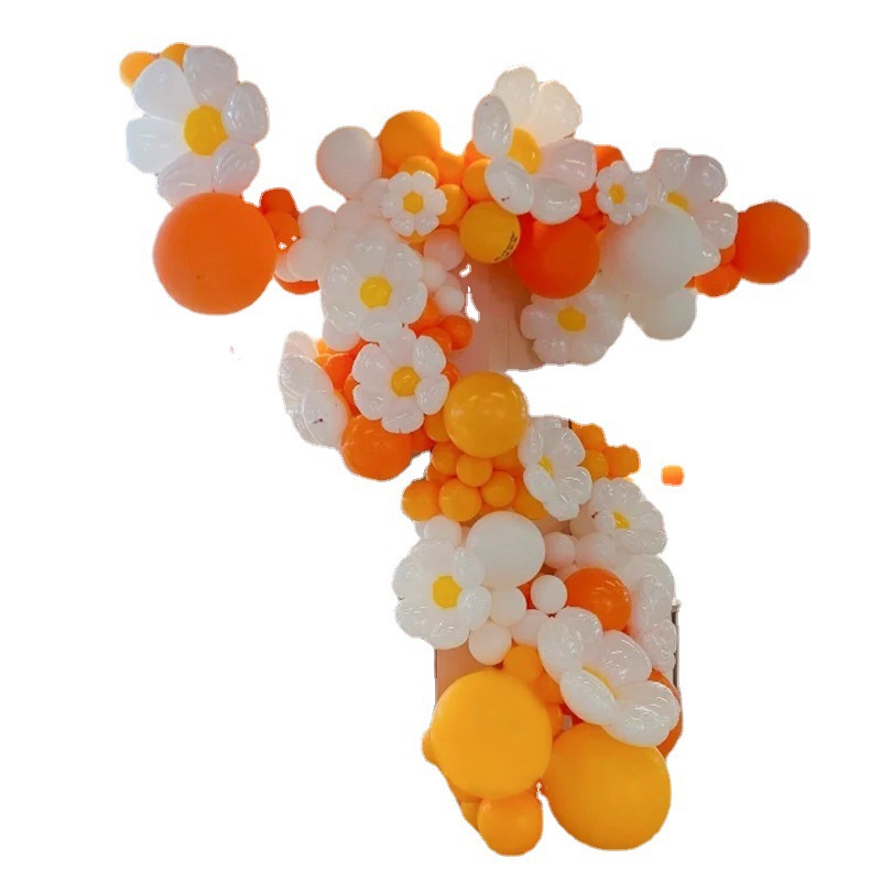 Amazon Cross-Border New Arrival SUNFLOWER Daisy Balloon Chain Birthday Arrangement Macaron Balloon Garland Arch Set