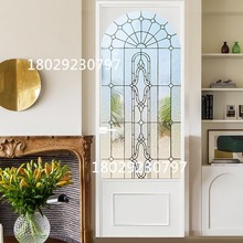 法式简约玻璃门极窄平开门房间卫生间现代蒂凡尼玻璃拱门佛山厂家