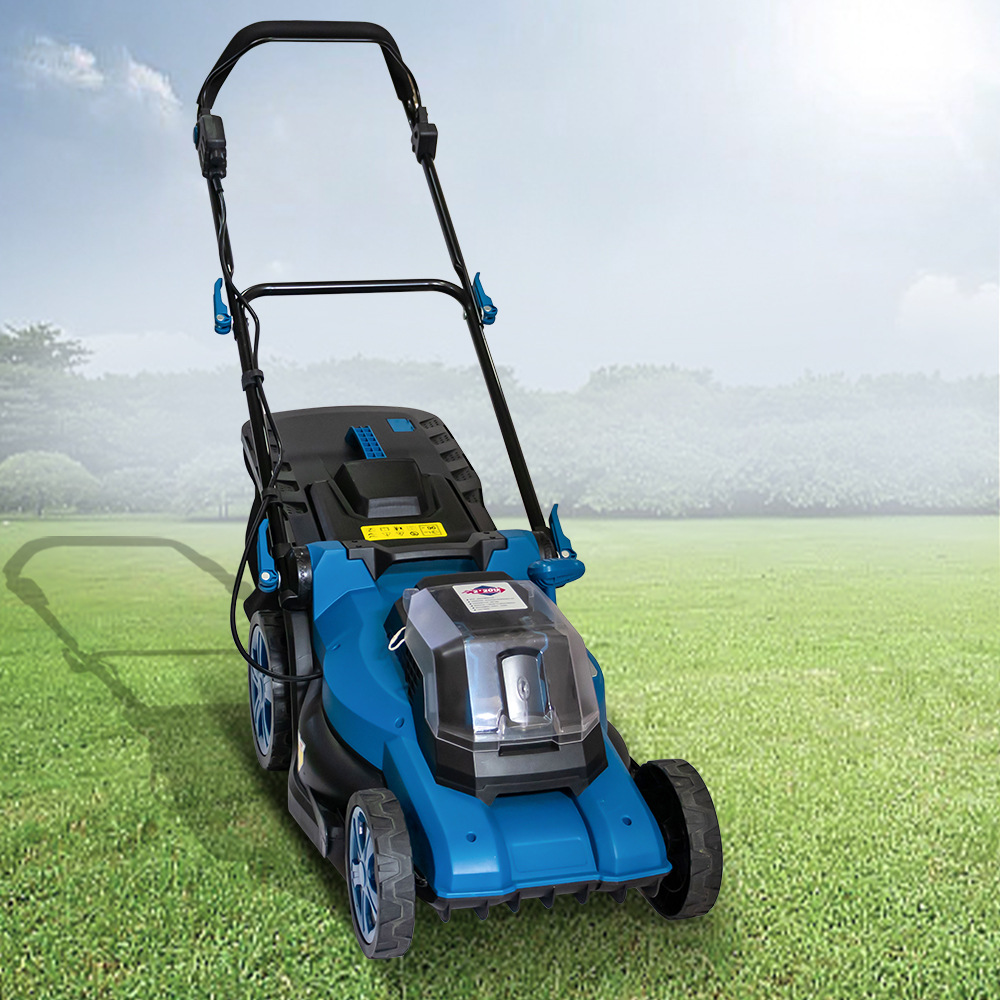 手推式电动割草机 花园绿化草坪修剪机 可回收碎草锂电款草坪机