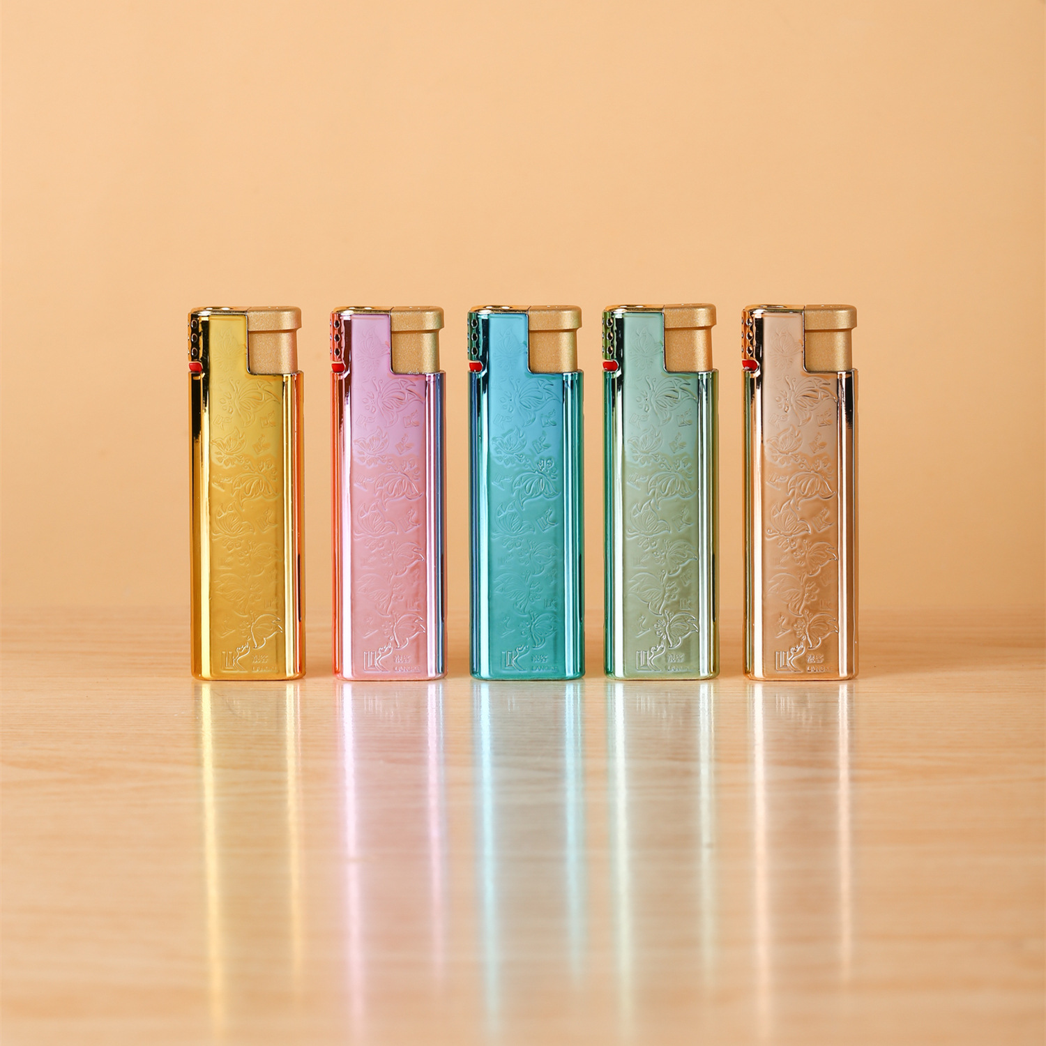 厂家直销浪客t5直冲打火机 金属直冲蓝火焰可充气防风广告打火机