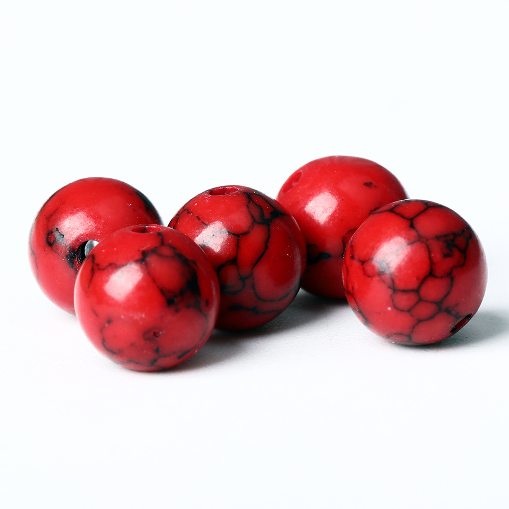 红松石6/8/10mm圆珠散珠 diy饰品配件散珠批发 创意佛珠饰品材料