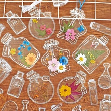 透明玻璃瓶子干花书签膜手工材料包可爱老师奖励制作幼儿园自巨珑