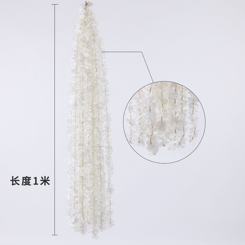 Artificial Orchid String HANAFUJI Hydrangea String Rattan Wedding Flower Wedding Hall Ceiling Decoration Violet Flower Vine