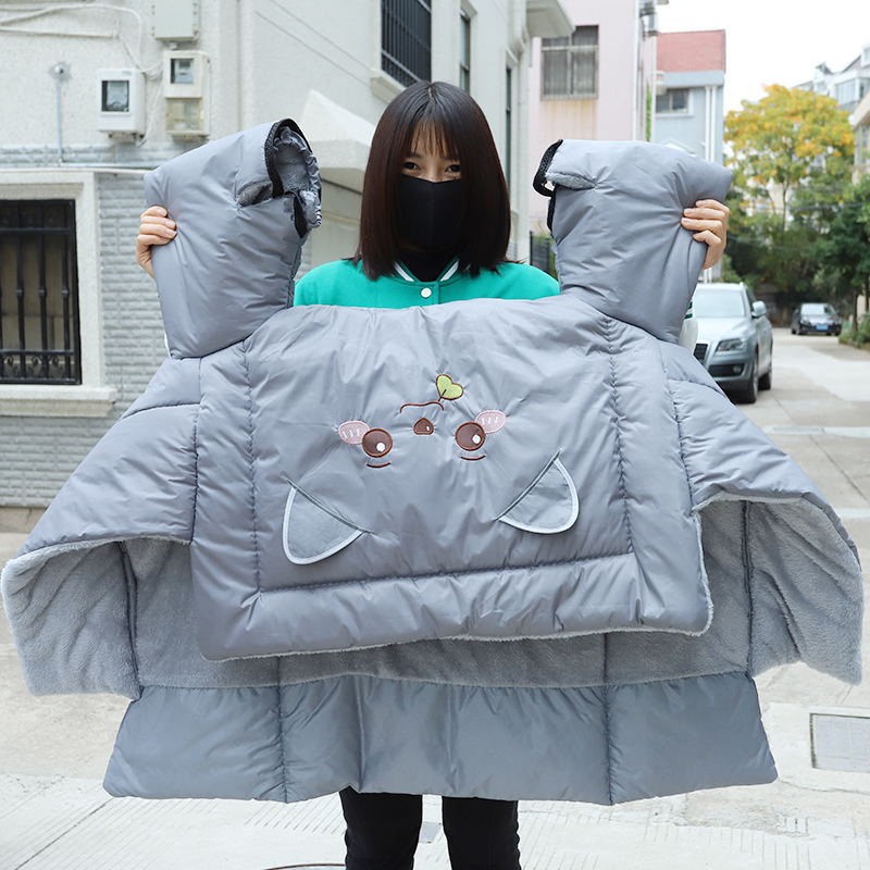 电动车挡风被冬款双面防水电瓶车加绒加厚加大加宽春秋厚款防风欣