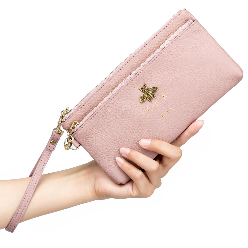 超薄新款手抓包女 真皮时尚零钱手包可放手机零钱包手腕包