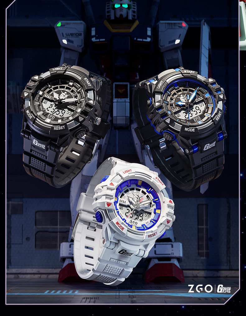 高达联名手表男运动初高中学生青少年潮流机械防水正品电子表批发