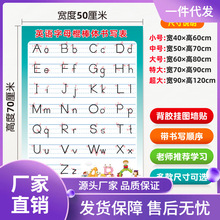 km@英语字母棍棒体书写26个英文字母标准书写表小学学习挂图墙贴