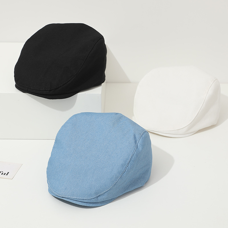 children‘s hat spring new newsboy cap simple all-matching peaked cap boys and girls baby pure bag advance hats