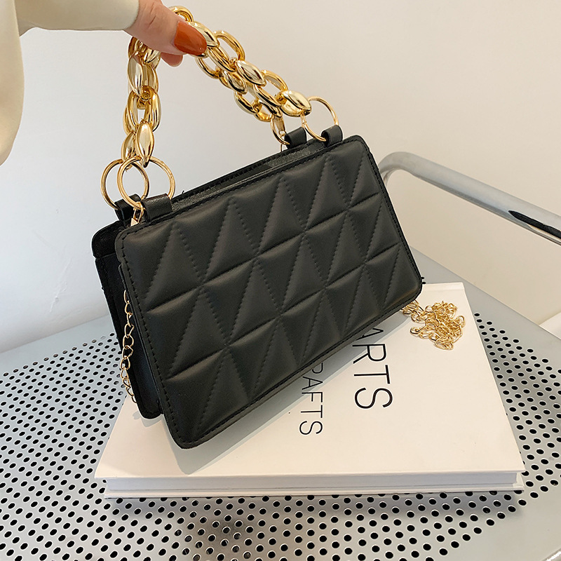 Cross-Border Bag Women's Bag 2022 Summer New Solid Color Pu Embossed Small Square Bag Ins Acrylic Shoulder Messenger Bag