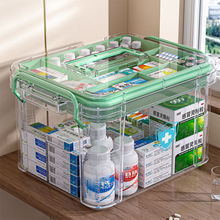 药箱收纳盒家用医药急救箱透明大容量药品收纳箱多功能医用收纳盒