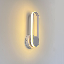 现代极简LED壁灯PVC金属灯罩三色可变光创意轻奢家用室内客厅夜光