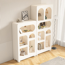 可订书柜展示柜法式奶油风白轻奢家用客厅书架设计感异形创意