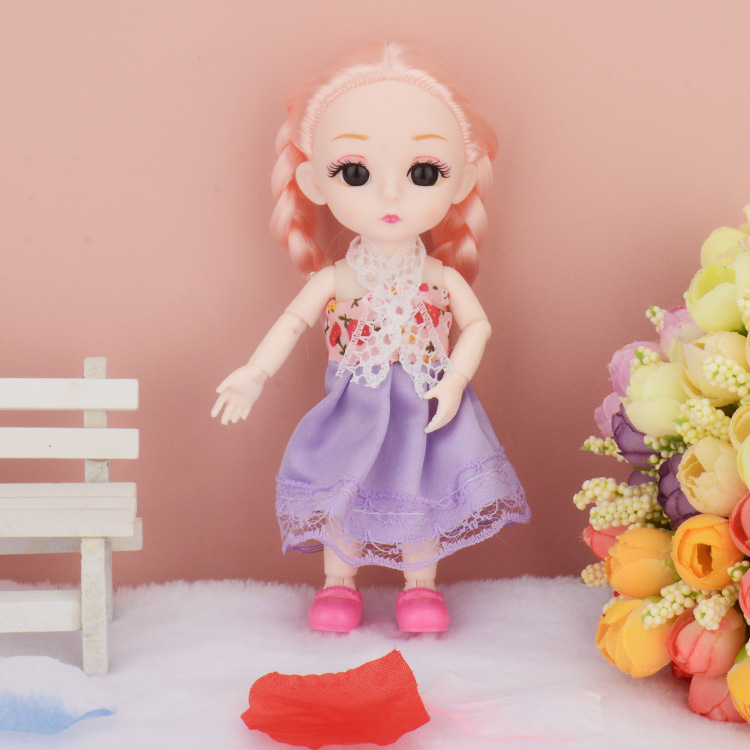 包邮16厘米芭芘比公主女孩儿童迷你洋娃娃玩具套装大礼盒学校赠品