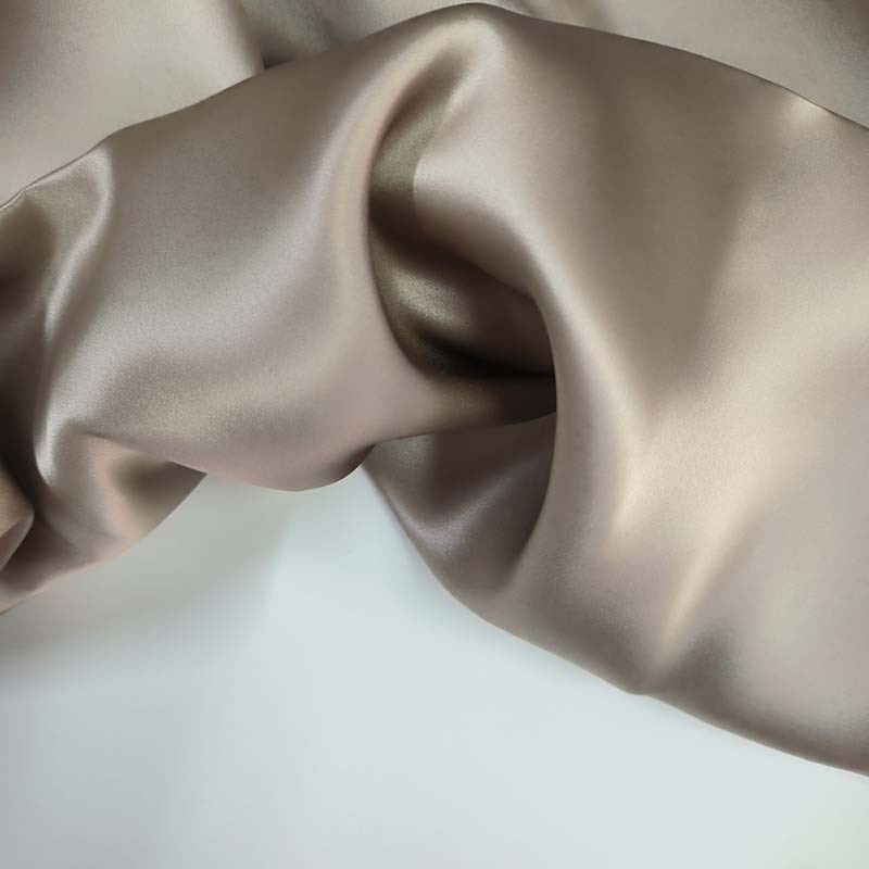 真丝素绉缎苏州缎桑蚕丝色丁面料多种颜色现货服装面料灰色枪色