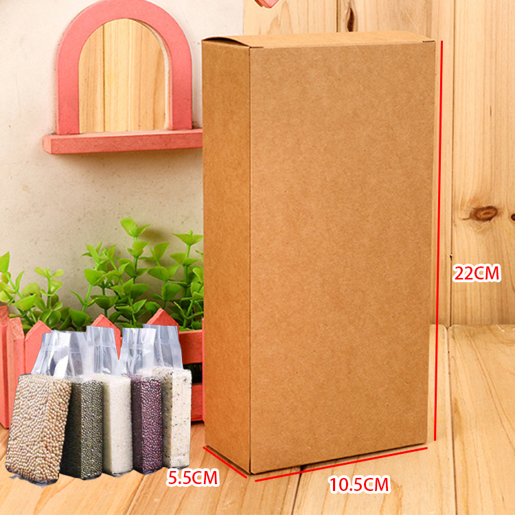 批发米砖包装纸盒1kg装大米包装盒空白通用复古盒长方形牛皮纸盒