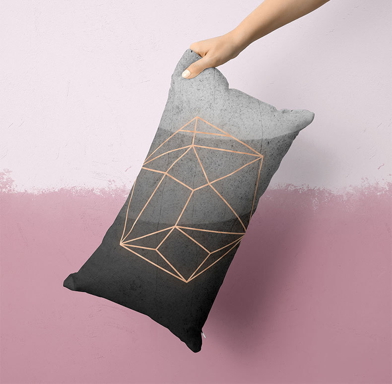 可来图定制几何大理石腰枕套午睡抱枕套靠枕套客厅样板房厂家直供