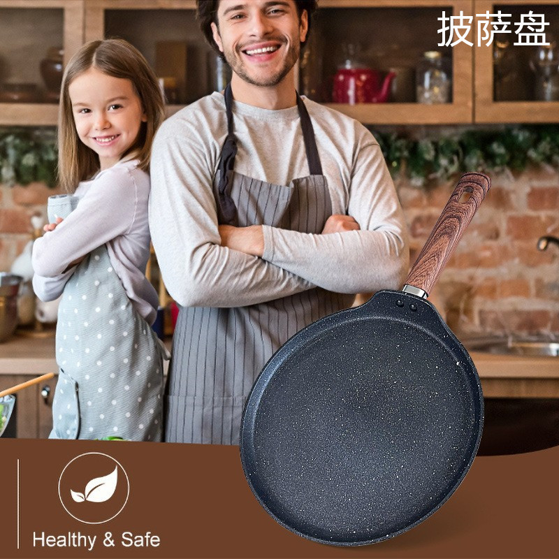 Xp01 Pizza Steak Frying Pan Thickened Pan Pancake Pan Medical Stone Chinese Layer Pie Omelette Pancake Non-Stick Pan