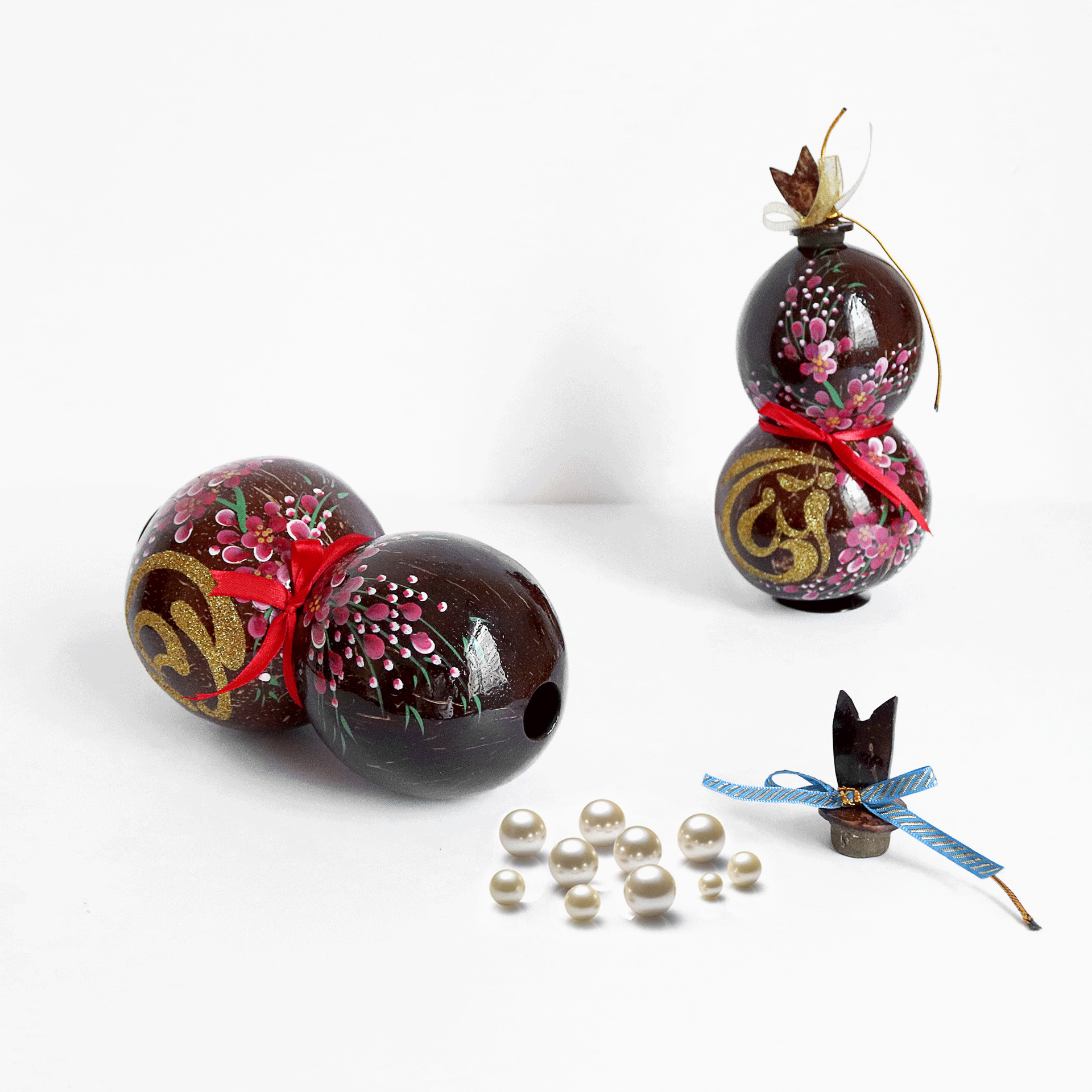 手工椰子壳工艺品 可定制椰子壳摆件 小葫芦椰壳工艺品摆件批发