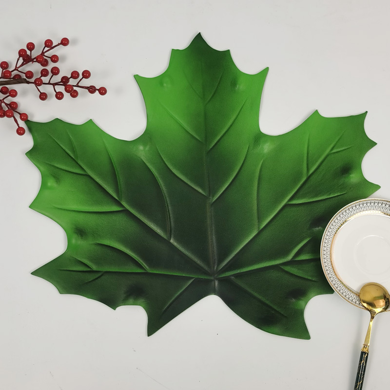 christmas eva mat dinner mat artificial plant maple leaf dining table cushion waterproof non-slip party household light luxury coaster