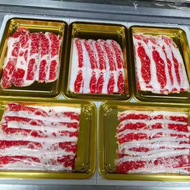 澳洲安格斯5 前胸 雪花肥牛卷 适用于涮火锅 烤肉 贴体包装十盒