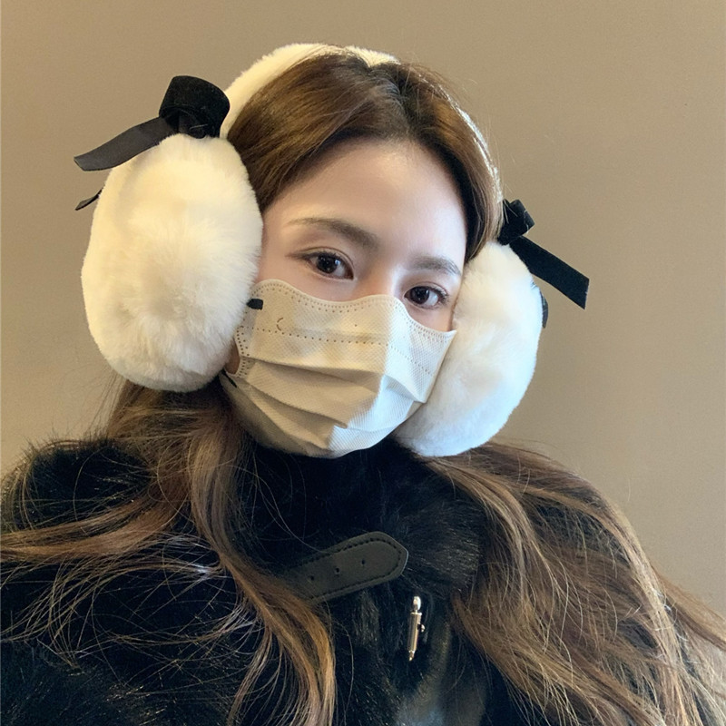毛绒耳罩冬女时尚保暖耳包护耳朵耳捂子可折叠耳套学生防冻耳帽男