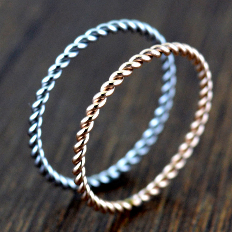 Korean TV Star Same Style Ring Ornament Personality Fashion Women's Titanium Steel Twist Ring Small Tail Finger Jewelry R145