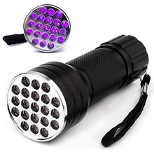 21LED紫外线紫光手电筒可印logo照蝎子灯 UV多功能验钞手电厂家特