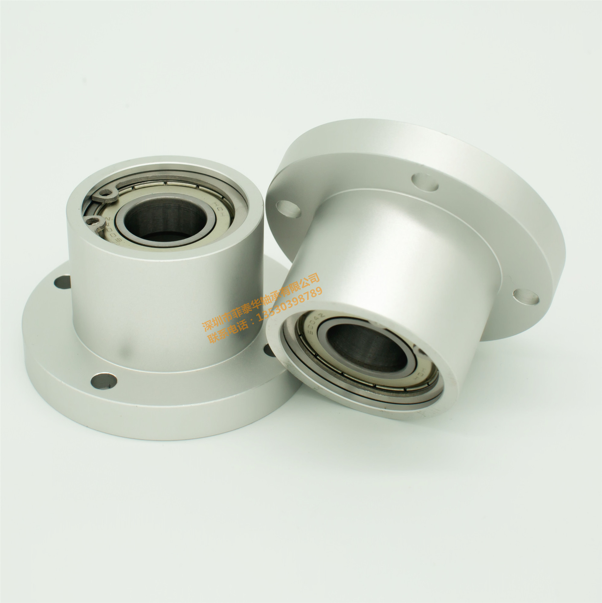 轴承座组件轴承支座带扣环双轴承座bgrb圆法兰轴承支撑座带座轴承